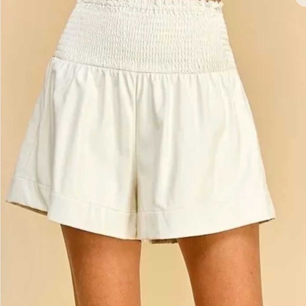 NWT White Faux Leather Shorts